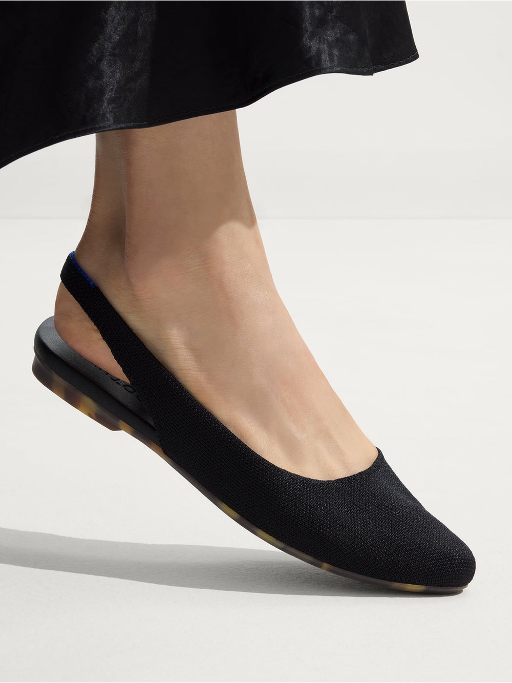NWOT Rothy's The Almond Slingback Black Knit Slingback Flats